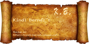 Kindl Bernát névjegykártya